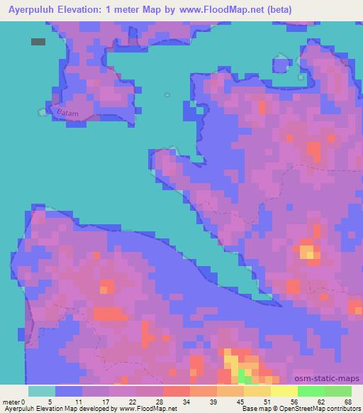 Ayerpuluh,Indonesia Elevation Map