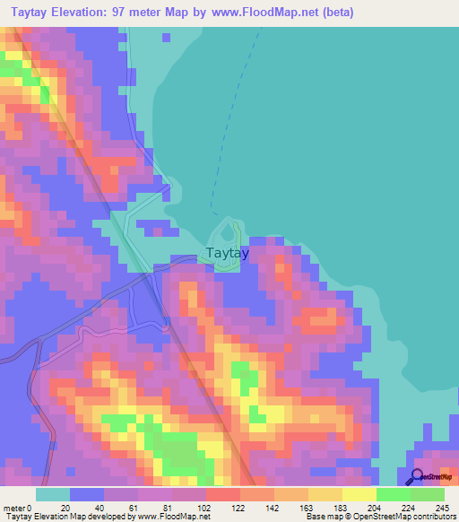 Elevation of Taytay,Philippines Elevation Map, Topography, Contour