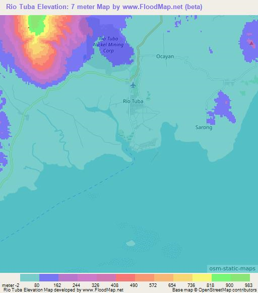 Rio Tuba,Philippines Elevation Map