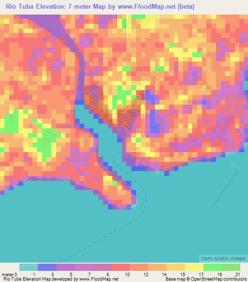 Rio Tuba,Philippines Elevation Map