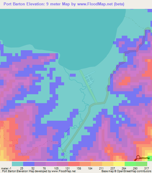 Port Barton,Philippines Elevation Map