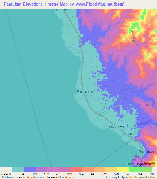 Pantukan,Philippines Elevation Map