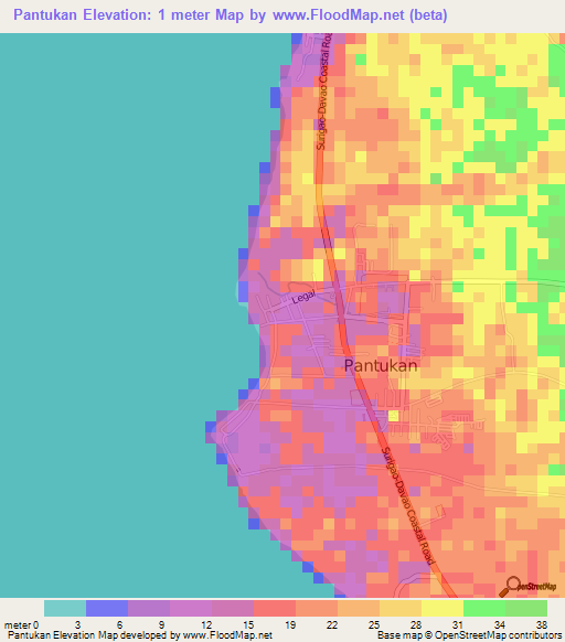 Pantukan,Philippines Elevation Map