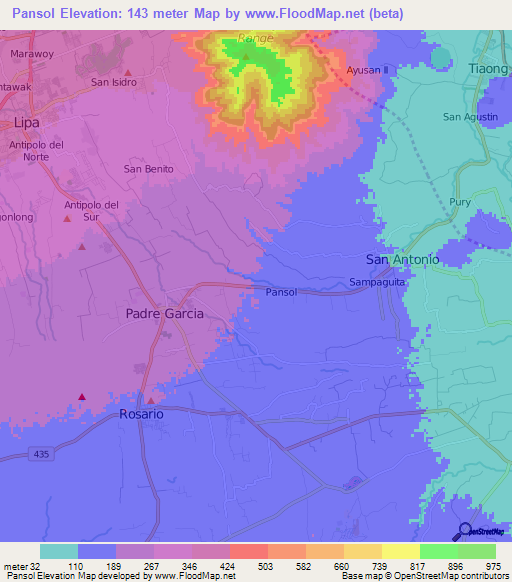 Pansol,Philippines Elevation Map