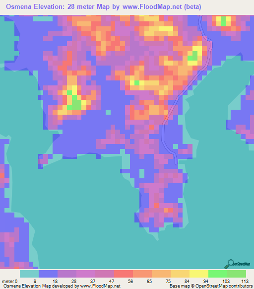 Osmena,Philippines Elevation Map