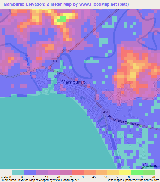 Mamburao,Philippines Elevation Map