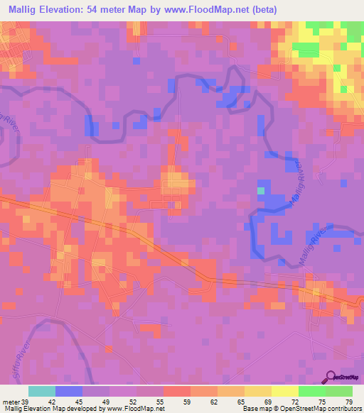 Mallig,Philippines Elevation Map