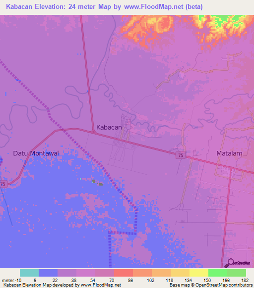 Kabacan,Philippines Elevation Map