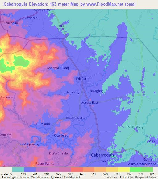 Cabarroguis,Philippines Elevation Map