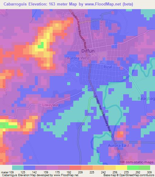 Cabarroguis,Philippines Elevation Map