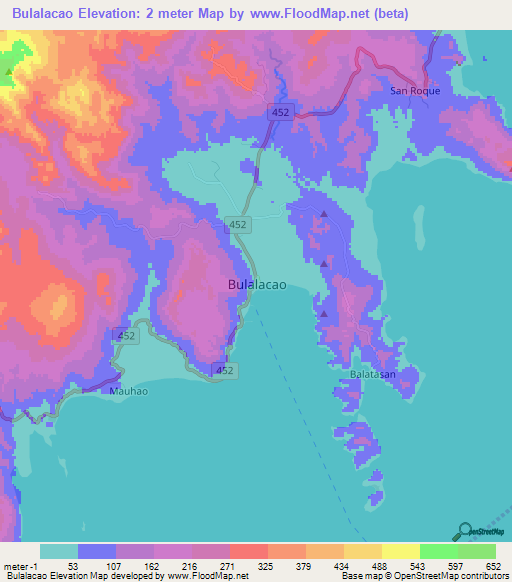 Bulalacao,Philippines Elevation Map