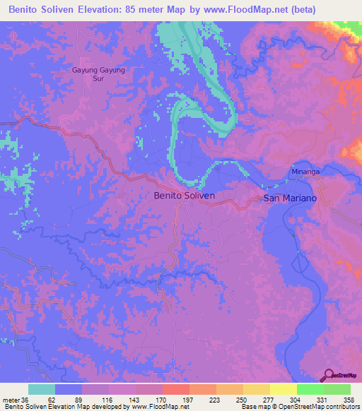 Benito Soliven,Philippines Elevation Map