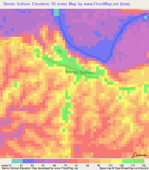 Benito Soliven,Philippines Elevation Map