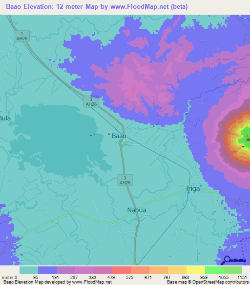 Baao,Philippines Elevation Map