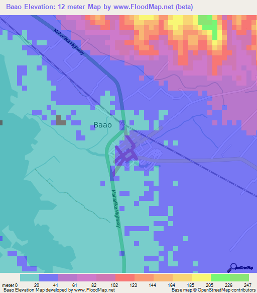 Baao,Philippines Elevation Map