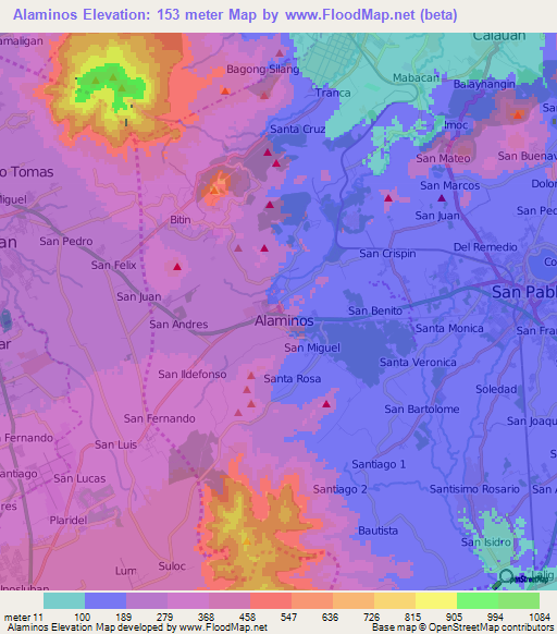 Alaminos,Philippines Elevation Map