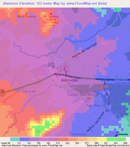 Alaminos,Philippines Elevation Map