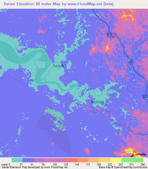 Serian,Malaysia Elevation Map