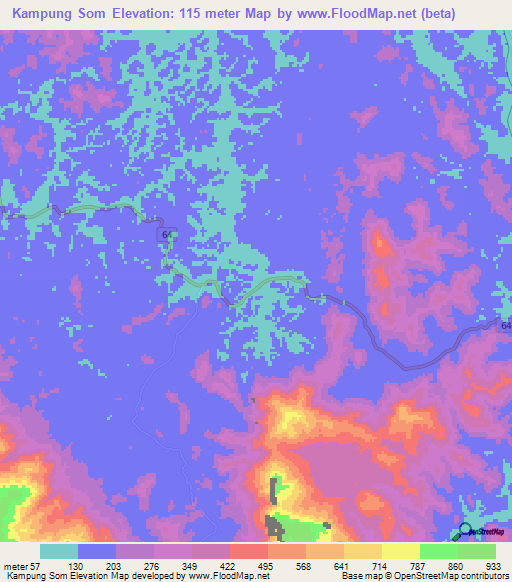 Kampung Som,Malaysia Elevation Map