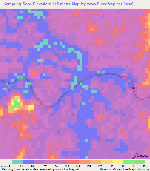 Kampung Som,Malaysia Elevation Map