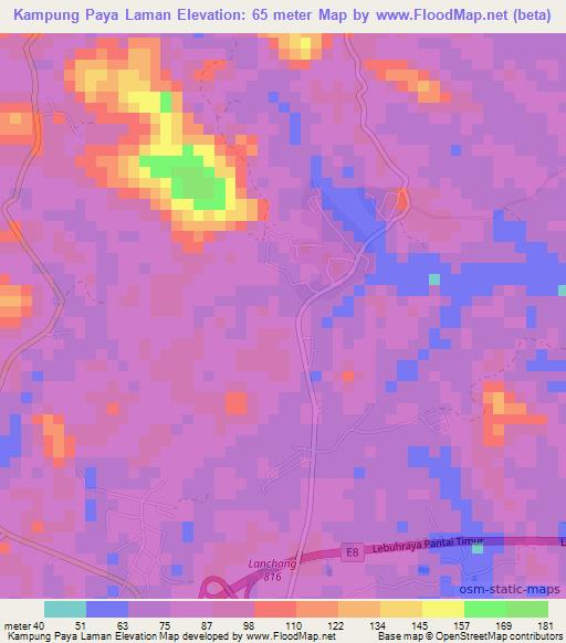 Kampung Paya Laman,Malaysia Elevation Map