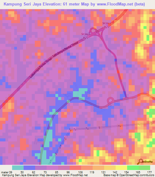 Kampung Seri Jaya,Malaysia Elevation Map