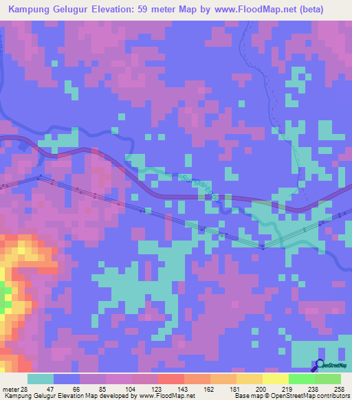 Kampung Gelugur,Malaysia Elevation Map