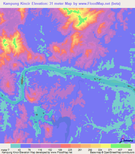 Kampung Kincir,Malaysia Elevation Map