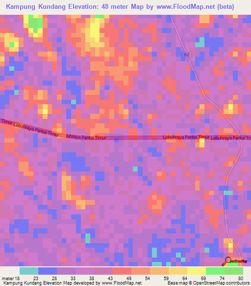 Kampung Kundang,Malaysia Elevation Map