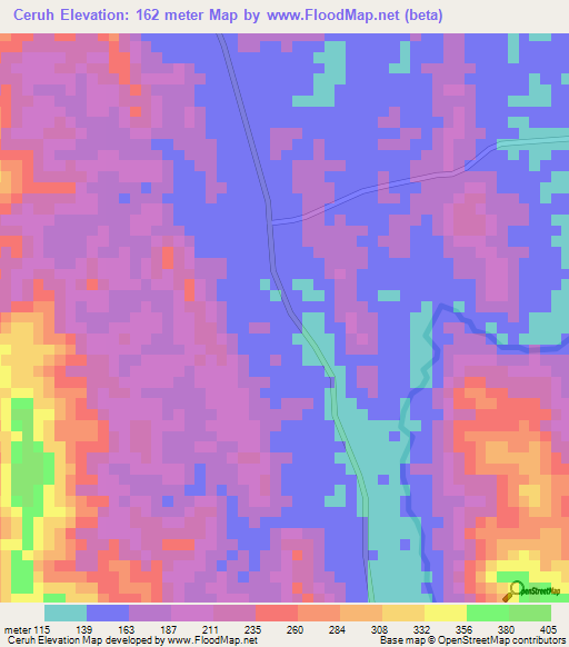 Ceruh,Malaysia Elevation Map