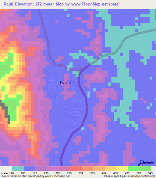 Raub,Malaysia Elevation Map