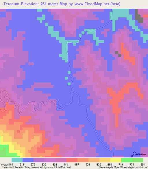 Teranum,Malaysia Elevation Map