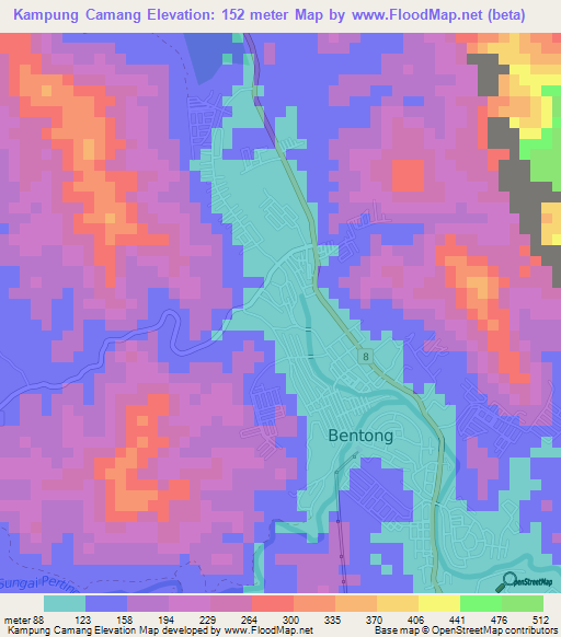 Kampung Camang,Malaysia Elevation Map