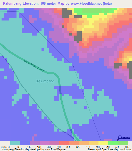 Kalumpang,Malaysia Elevation Map