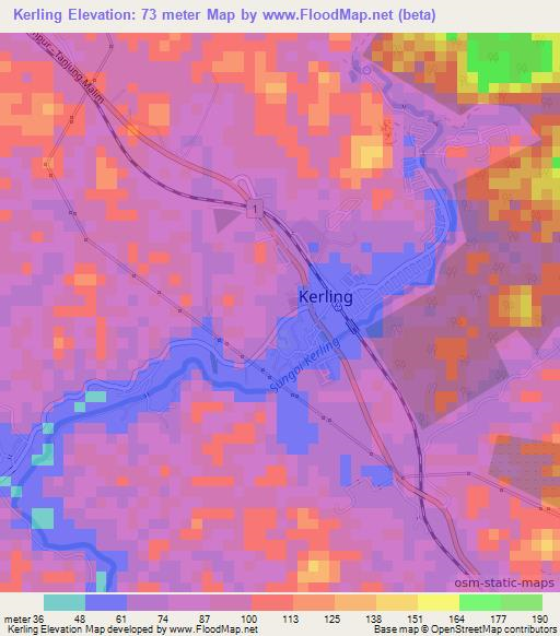 Kerling,Malaysia Elevation Map