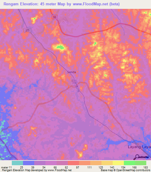 Rengam,Malaysia Elevation Map