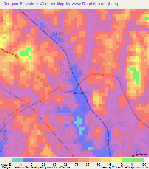 Rengam,Malaysia Elevation Map