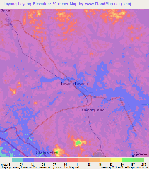 Layang Layang,Malaysia Elevation Map