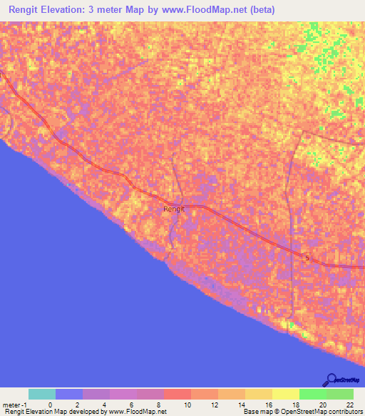 Rengit,Malaysia Elevation Map