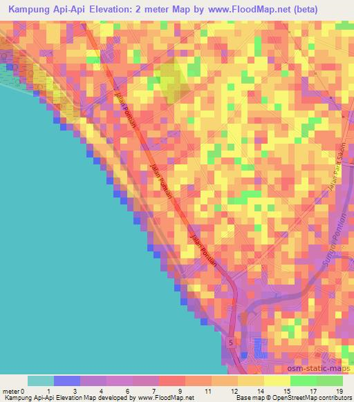 Kampung Api-Api,Malaysia Elevation Map