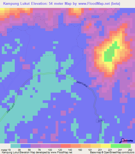 Kampung Lukut,Malaysia Elevation Map