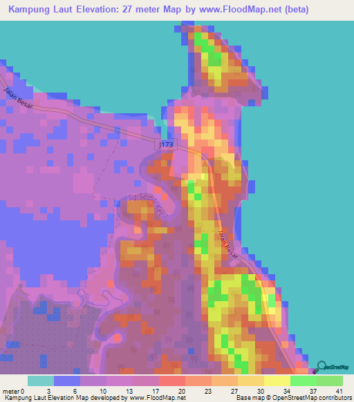 Kampung Laut,Malaysia Elevation Map