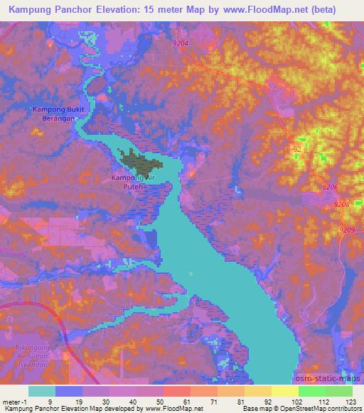 Kampung Panchor,Malaysia Elevation Map