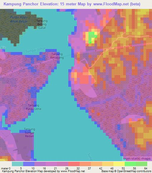 Kampung Panchor,Malaysia Elevation Map