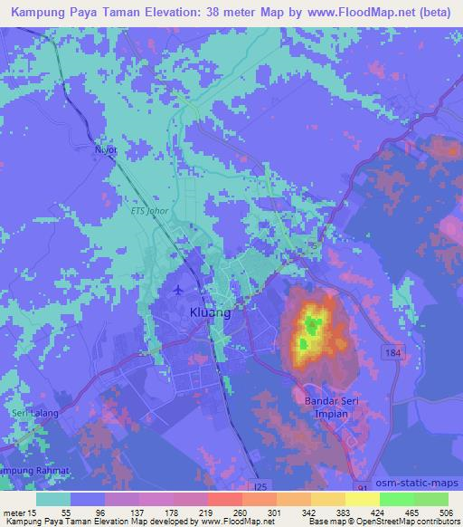 Kampung Paya Taman,Malaysia Elevation Map