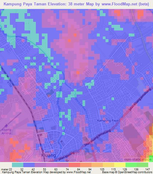 Kampung Paya Taman,Malaysia Elevation Map