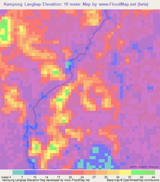 Kampung Langkap,Malaysia Elevation Map