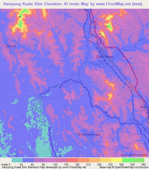 Kampung Kuala Slim,Malaysia Elevation Map