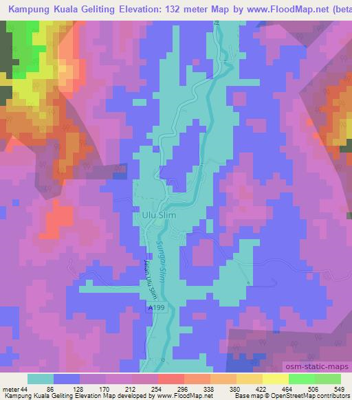 Kampung Kuala Geliting,Malaysia Elevation Map