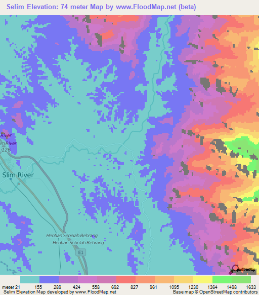 Selim,Malaysia Elevation Map